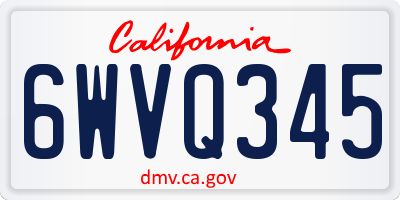 CA license plate 6WVQ345