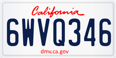 CA license plate 6WVQ346