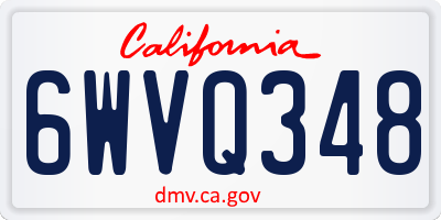 CA license plate 6WVQ348