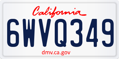 CA license plate 6WVQ349
