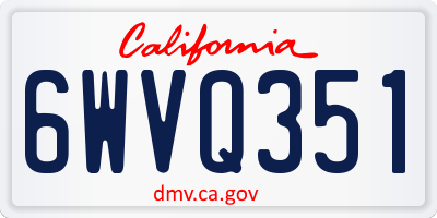 CA license plate 6WVQ351