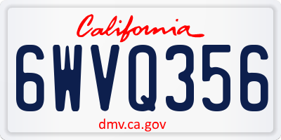 CA license plate 6WVQ356