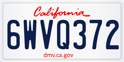 CA license plate 6WVQ372