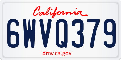 CA license plate 6WVQ379