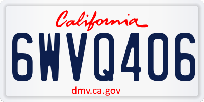 CA license plate 6WVQ406