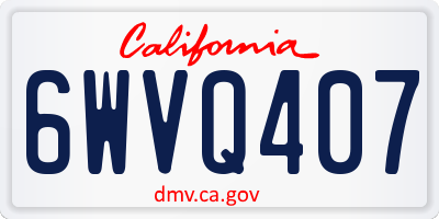 CA license plate 6WVQ407