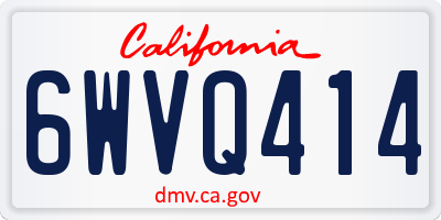 CA license plate 6WVQ414
