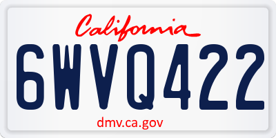 CA license plate 6WVQ422