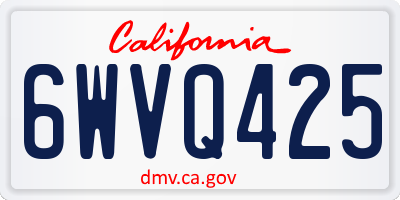 CA license plate 6WVQ425