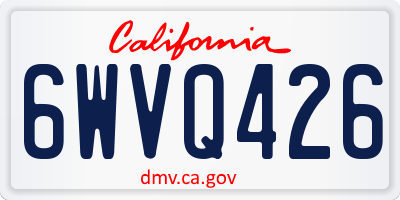 CA license plate 6WVQ426