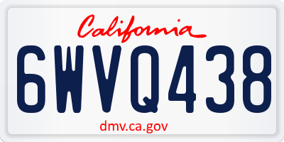 CA license plate 6WVQ438