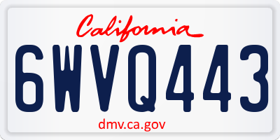 CA license plate 6WVQ443