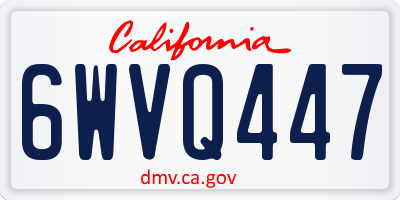 CA license plate 6WVQ447