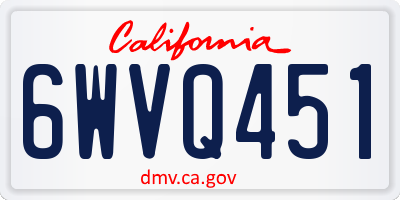 CA license plate 6WVQ451