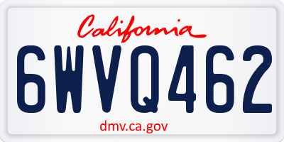 CA license plate 6WVQ462