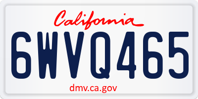 CA license plate 6WVQ465