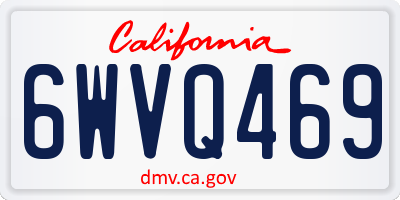 CA license plate 6WVQ469