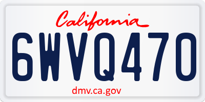 CA license plate 6WVQ470