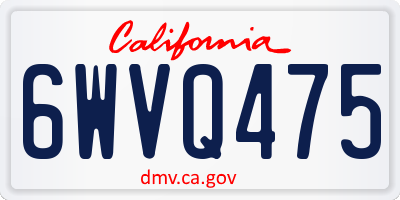 CA license plate 6WVQ475