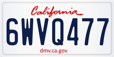 CA license plate 6WVQ477