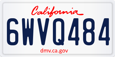 CA license plate 6WVQ484