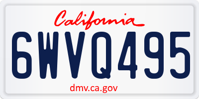 CA license plate 6WVQ495