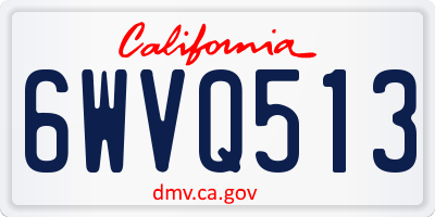 CA license plate 6WVQ513