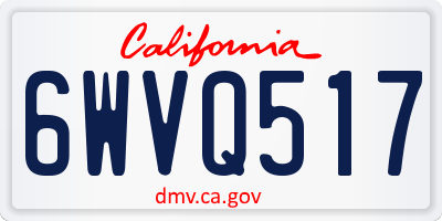 CA license plate 6WVQ517