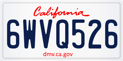 CA license plate 6WVQ526