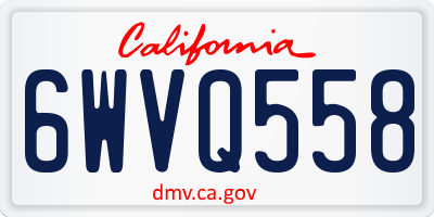 CA license plate 6WVQ558
