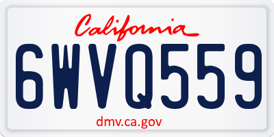 CA license plate 6WVQ559