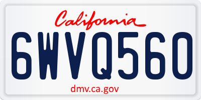 CA license plate 6WVQ560
