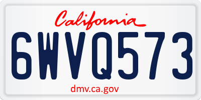 CA license plate 6WVQ573