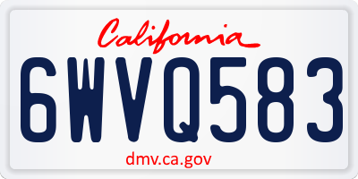 CA license plate 6WVQ583