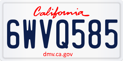 CA license plate 6WVQ585