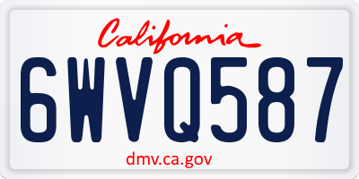 CA license plate 6WVQ587