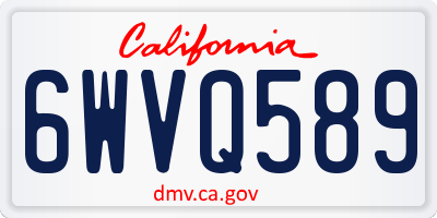 CA license plate 6WVQ589