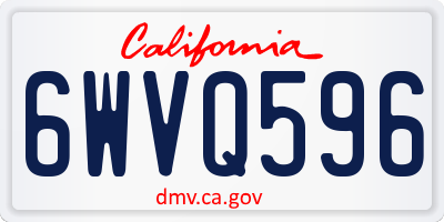 CA license plate 6WVQ596