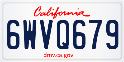 CA license plate 6WVQ679