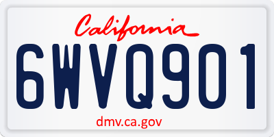 CA license plate 6WVQ901