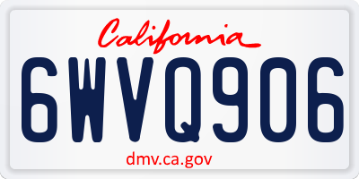 CA license plate 6WVQ906