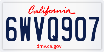 CA license plate 6WVQ907