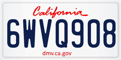CA license plate 6WVQ908