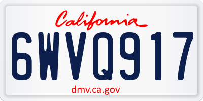 CA license plate 6WVQ917