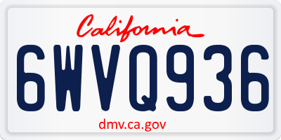 CA license plate 6WVQ936
