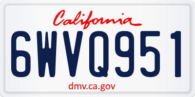 CA license plate 6WVQ951