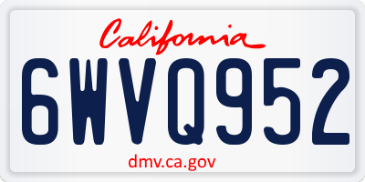 CA license plate 6WVQ952