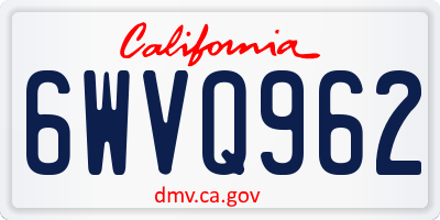 CA license plate 6WVQ962