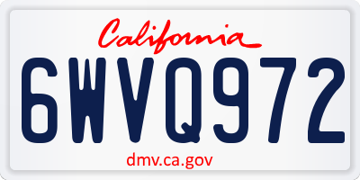 CA license plate 6WVQ972