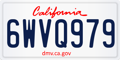 CA license plate 6WVQ979